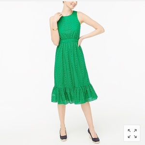 Gorgeous Kelly Green J Crew Eyelet midi dress